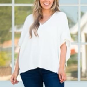 Tied Wing Sleeve Blouse